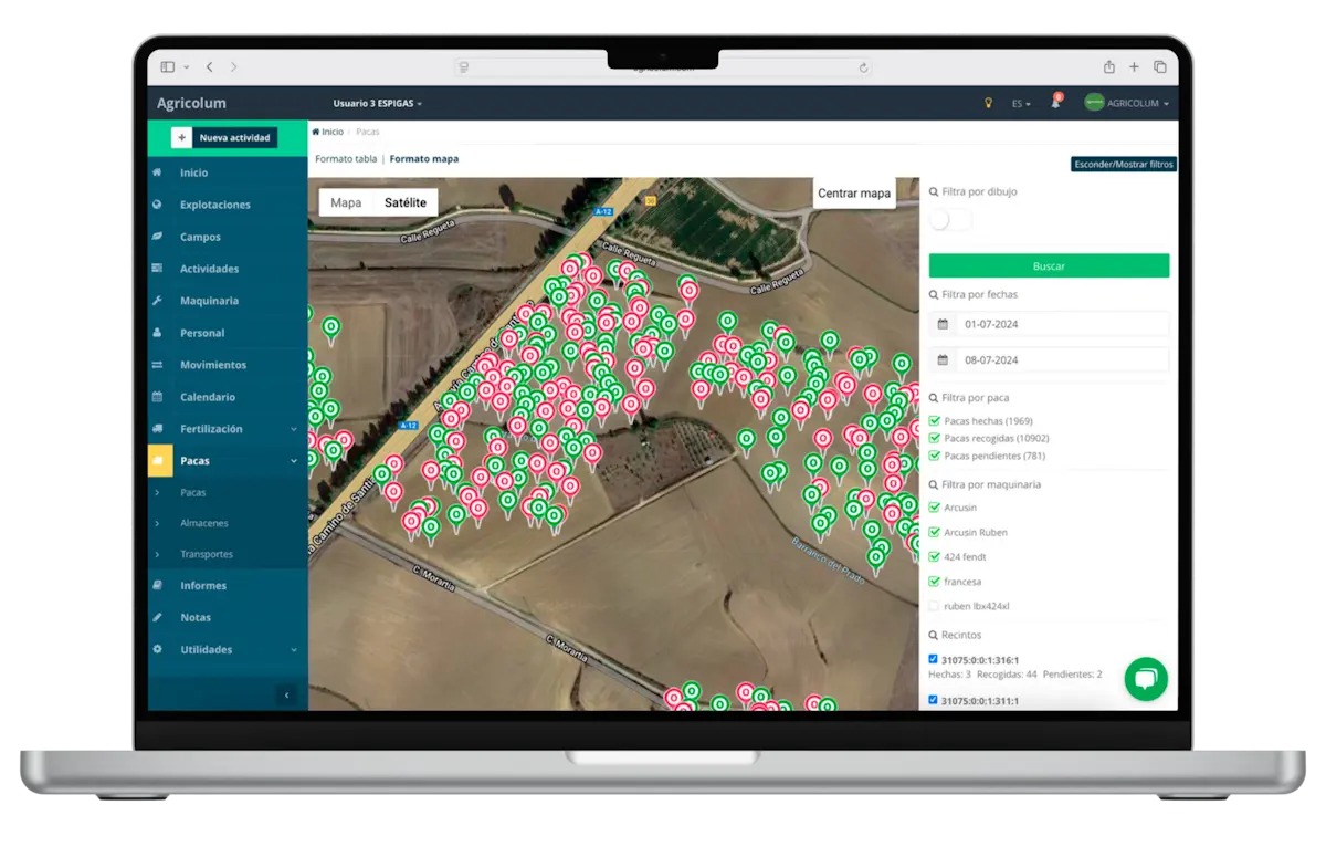 Sistema geolocalización trazabilidad pacas